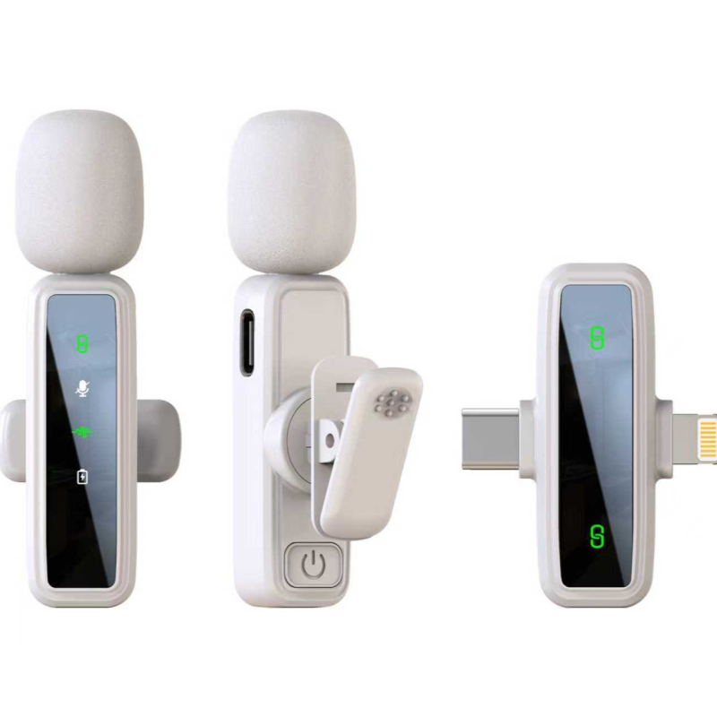 Lavalier μικρόφωνο J86, Bluetooth 5.1, 2 κανάλια, εύρος συχνοτήτων 20 Hz–20 kHz, ενσωματωμένη μπαταρία 50–100 mAh, αυτονομία 6–8 ώρες, 3-σε-1 για κινητό, κάμερα και ήχο