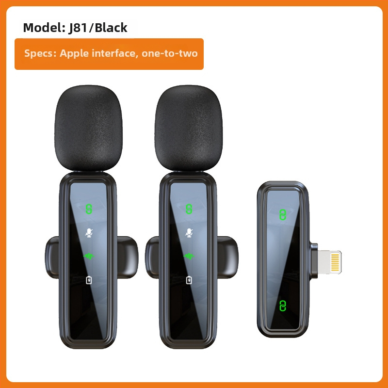 Lavalier mikrofónový systém J86, Bluetooth 5.1, 2 kanály, frekvenčné rozpätie 20 Hz–20 kHz, zabudovaná batéria 50–100 mAh, výdrž 6–8 h, 3 v 1 pre telefón, fotoaparát a zvuk
