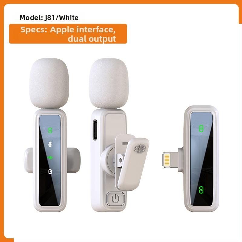 Lavalier mikrofónový systém J86, Bluetooth 5.1, 2 kanály, frekvenčné rozpätie 20 Hz–20 kHz, zabudovaná batéria 50–100 mAh, výdrž 6–8 h, 3 v 1 pre telefón, fotoaparát a zvuk