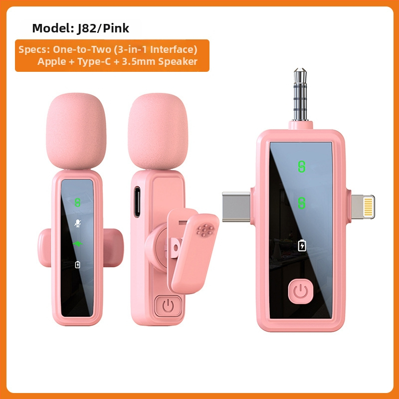 Lavalier mikrofónový systém J86, Bluetooth 5.1, 2 kanály, frekvenčné rozpätie 20 Hz–20 kHz, zabudovaná batéria 50–100 mAh, výdrž 6–8 h, 3 v 1 pre telefón, fotoaparát a zvuk