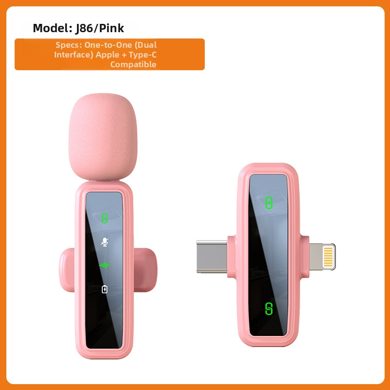 Lavalier mikrofónový systém J86, Bluetooth 5.1, 2 kanály, frekvenčné rozpätie 20 Hz–20 kHz, zabudovaná batéria 50–100 mAh, výdrž 6–8 h, 3 v 1 pre telefón, fotoaparát a zvuk