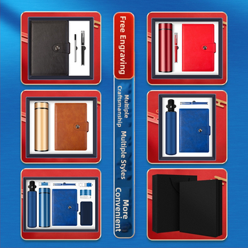 Бизнес подаръчен комплект: термос чаша, тетрадка, персонализиран логотип и офис подаръчна кутия