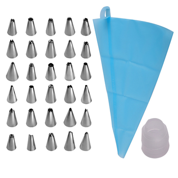 Комплект дюзи за шприцване от неръждаема стомана, 12–50 части, за декориране с пош и печене
