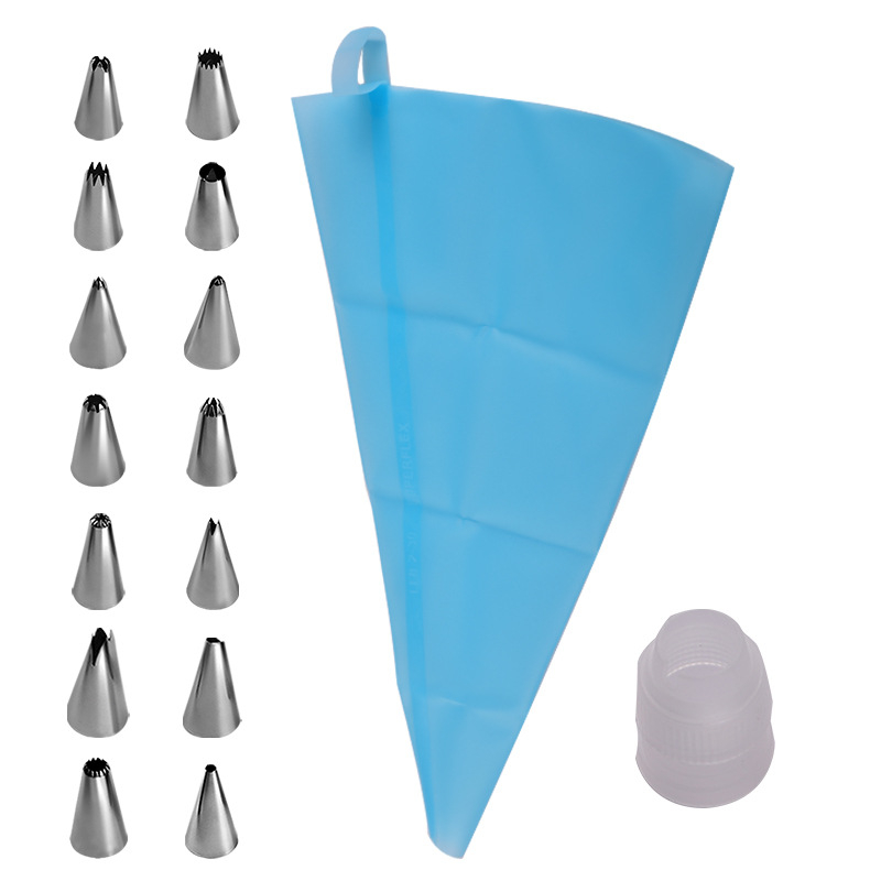 Комплект дюзи за шприцване от неръждаема стомана, 12–50 части, за декориране с пош и печене