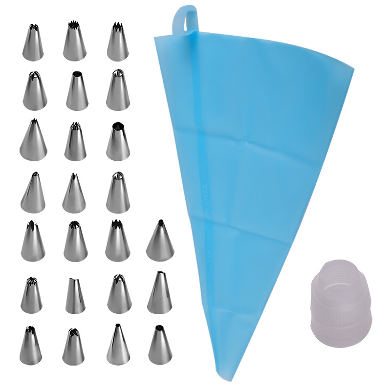 Комплект дюзи за шприцване от неръждаема стомана, 12–50 части, за декориране с пош и печене