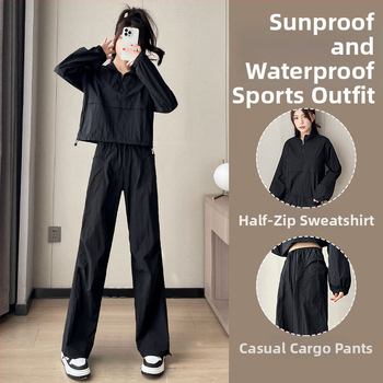 Set casual de lucru pentru femei – Toamnă 2024, țesătură poliester, compoziție principală: nailon 95%+, mâneci lungi, croială lejeră, stil casual, potrivit pentru badminton, tenis și volei