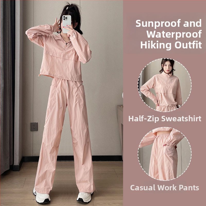 Set casual de lucru pentru femei – Toamnă 2024, țesătură poliester, compoziție principală: nailon 95%+, mâneci lungi, croială lejeră, stil casual, potrivit pentru badminton, tenis și volei