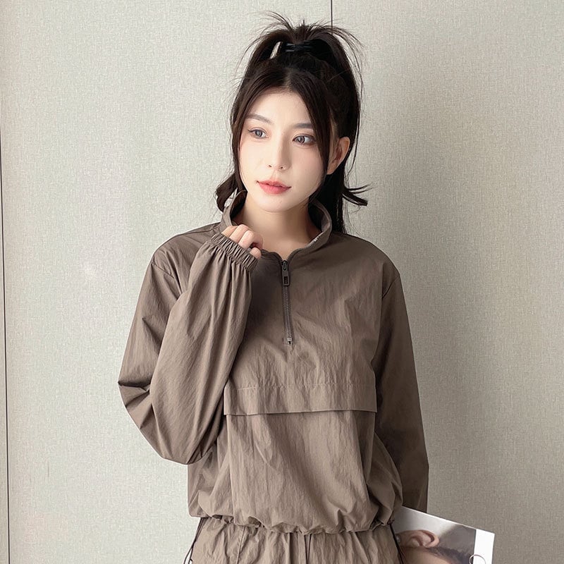 Set casual de lucru pentru femei – Toamnă 2024, țesătură poliester, compoziție principală: nailon 95%+, mâneci lungi, croială lejeră, stil casual, potrivit pentru badminton, tenis și volei