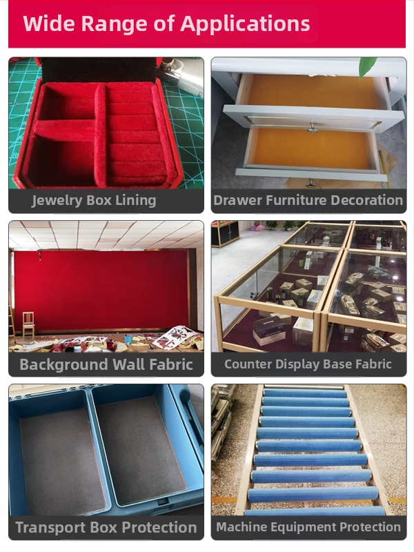 Vastagított öntapadós velúr flockált szövet hátlappal, szintetikus rost, fényelnyelő védelem, közvetlen alkalmazás