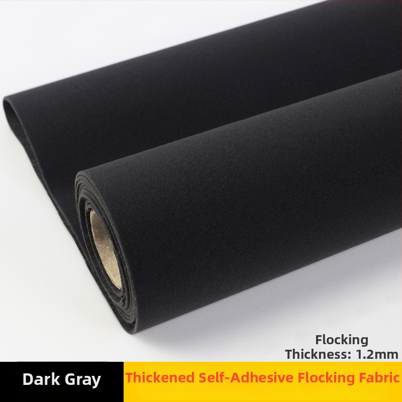 Vastagított öntapadós velúr flockált szövet hátlappal, szintetikus rost, fényelnyelő védelem, közvetlen alkalmazás