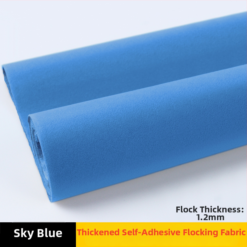 Vastagított öntapadós velúr flockált szövet hátlappal, szintetikus rost, fényelnyelő védelem, közvetlen alkalmazás