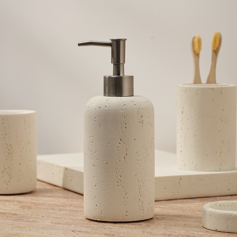 Pumpa boca inspirirana travertinom za hotelske toaletne potrepštine — putna bočica za dezinfekciju ruku, losion, šampon i gel za tuširanje