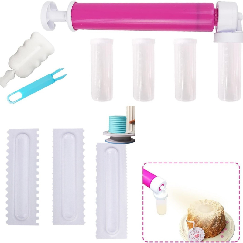 Dekorativni pištolj za krem tortu — PP materijal, ručni sprej za bojanje torti, alat za pečenje, moderni minimalistički dizajn