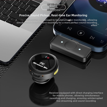 Λαβάλιερ μικρόφωνο για επαγγελματική εγγραφή και ζωντανή μετάδοση — Μοντέλο Q8, ενσωματωμένη μπαταρία 300–500 mAh, αυτονομία 3–6 ωρών, εύρος συχνοτήτων 20 Hz–20 kHz, SNR ≥70 dB