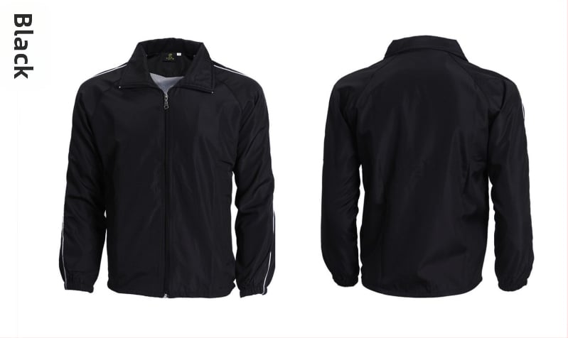 Palton tip windbreaker de lucru – stil lejer, lungime lungă, guler rever, închidere cu fermoar, țesătură densă