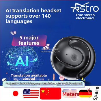 Bluetooth slušalice za prijevod s AI prijevodom, stvarno vrijeme simultani prijevod, koštna kondukcija, vodootporne