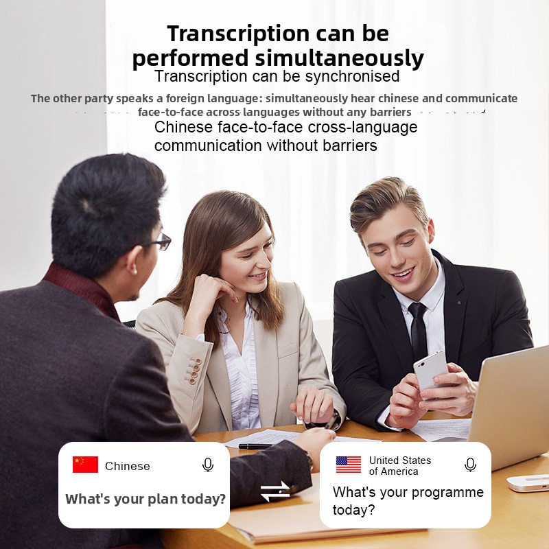 Bluetooth slušalice za prijevod s AI prijevodom, stvarno vrijeme simultani prijevod, koštna kondukcija, vodootporne