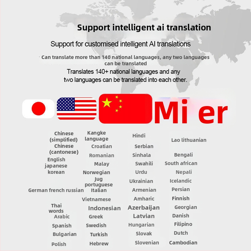 Bluetooth slušalice za prijevod s AI prijevodom, stvarno vrijeme simultani prijevod, koštna kondukcija, vodootporne