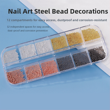 Monja set metalnih perlica za nokte, u kutiji s dugim trakama, uzorak Candy, 67 g