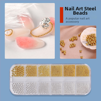 Monja set metalnih perlica za nokte, u kutiji s dugim trakama, uzorak Candy, 67 g