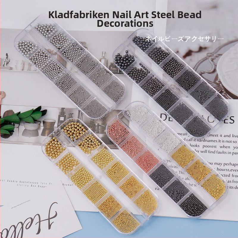 Monja set metalnih perlica za nokte, u kutiji s dugim trakama, uzorak Candy, 67 g