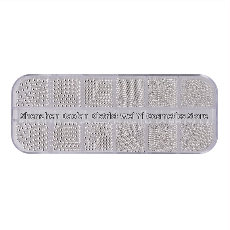 Monja set metalnih perlica za nokte, u kutiji s dugim trakama, uzorak Candy, 67 g