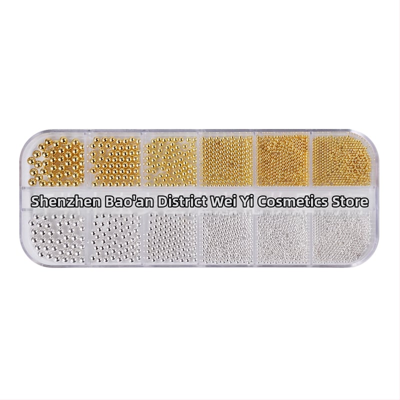 Monja set metalnih perlica za nokte, u kutiji s dugim trakama, uzorak Candy, 67 g