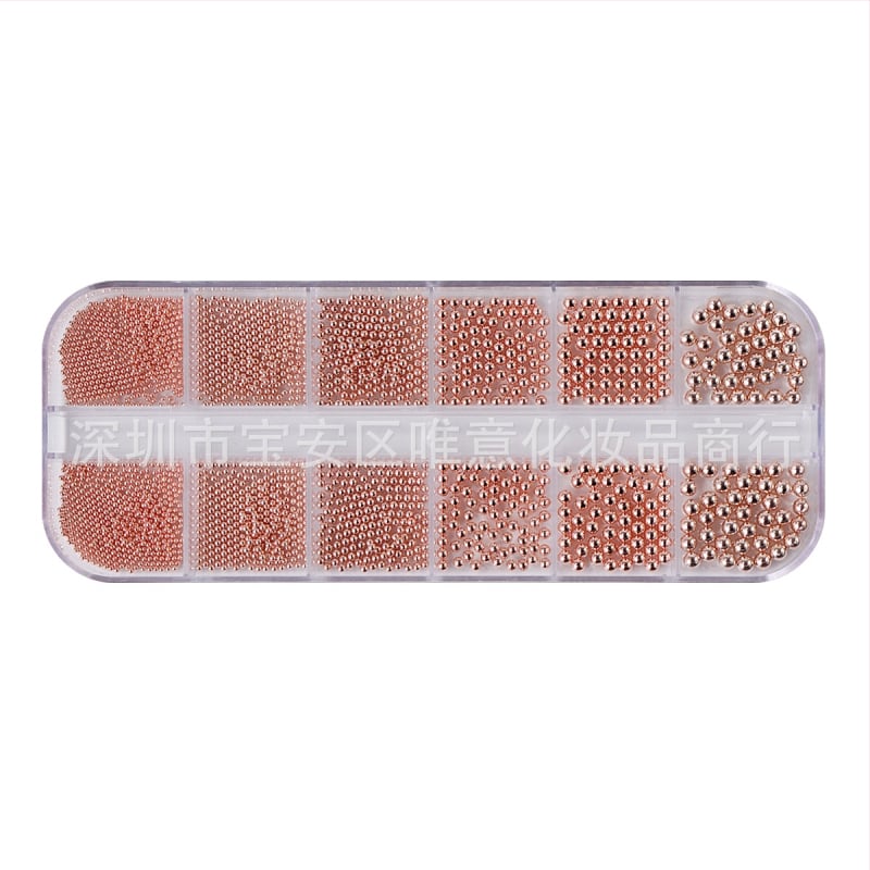 Monja set metalnih perlica za nokte, u kutiji s dugim trakama, uzorak Candy, 67 g