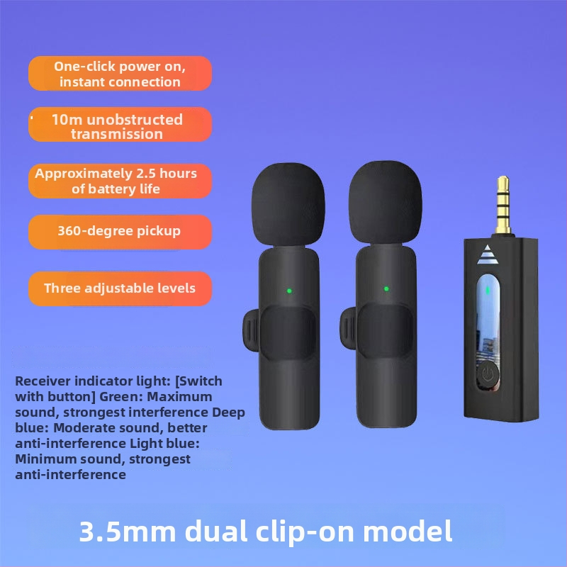 Klipový lavalier mikrofón – dynamická kapsula, potlačenie šumu, model K35, SNR ≥70 dB, prepniteľná smerovosť