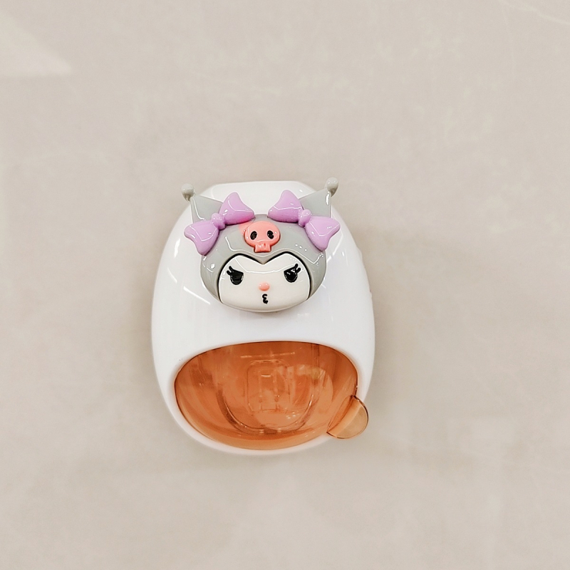 Distribuitor de pastă de dinți pentru copii și raft de depozitare – design desen animat, utilizare universală, montaj fără găuri