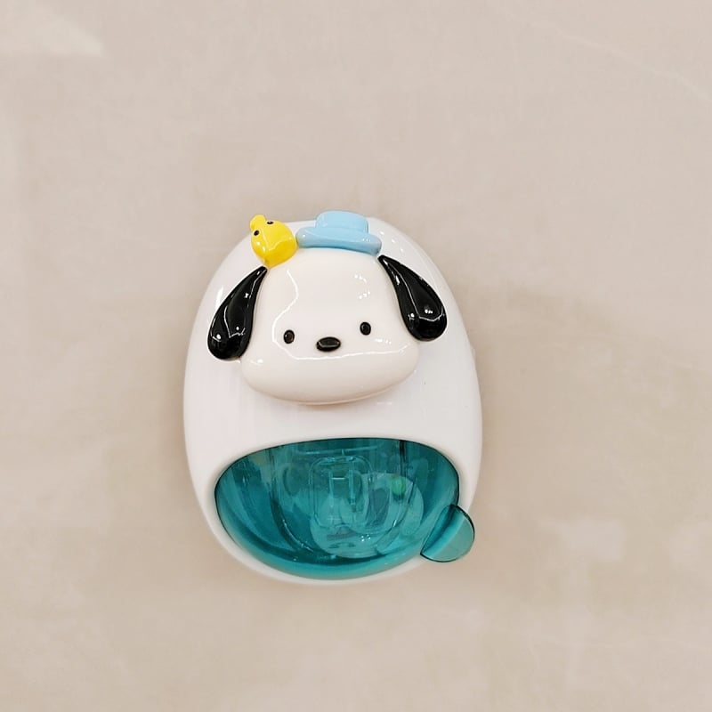 Distribuitor de pastă de dinți pentru copii și raft de depozitare – design desen animat, utilizare universală, montaj fără găuri