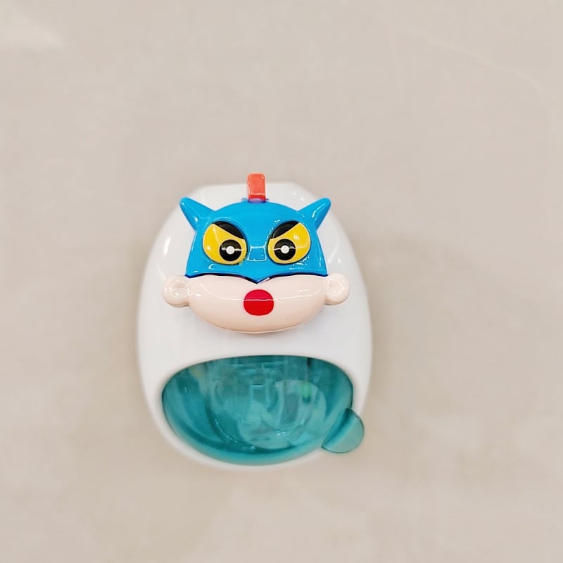 Distribuitor de pastă de dinți pentru copii și raft de depozitare – design desen animat, utilizare universală, montaj fără găuri