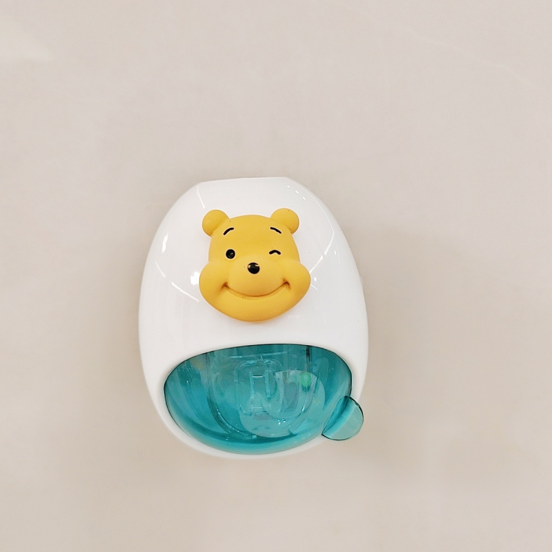 Distribuitor de pastă de dinți pentru copii și raft de depozitare – design desen animat, utilizare universală, montaj fără găuri