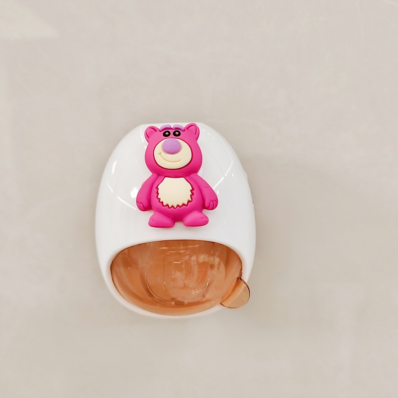 Distribuitor de pastă de dinți pentru copii și raft de depozitare – design desen animat, utilizare universală, montaj fără găuri