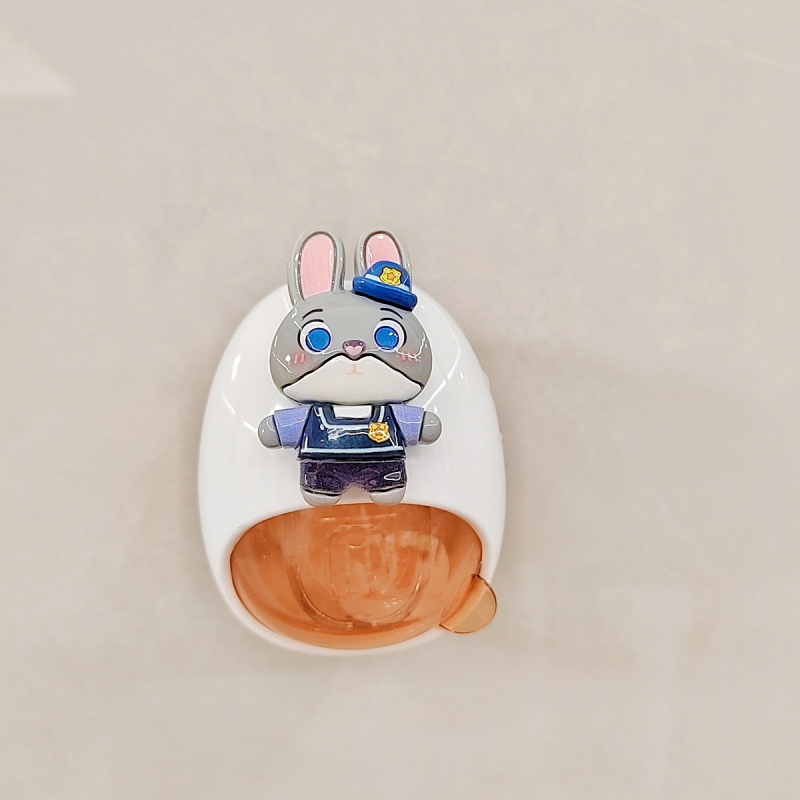 Distribuitor de pastă de dinți pentru copii și raft de depozitare – design desen animat, utilizare universală, montaj fără găuri