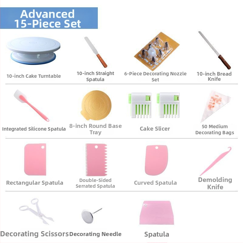 Beike plastični okretni tanjur za ukrašavanje torti – okrugli, ručni, komplet za pečenje