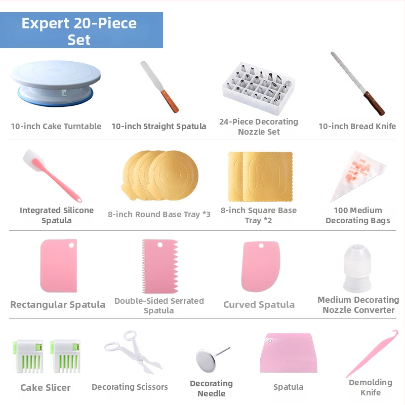 Beike plastični okretni tanjur za ukrašavanje torti – okrugli, ručni, komplet za pečenje