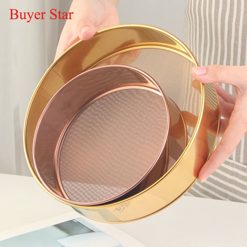 Baida 304 ανοξείδωτος χάλυβας κόσκινο αλεύρου – χειροκίνητο φίλτρο κουζίνας με πλέγμα, εργαλείο αρτοποιίας, μοντέρνο στυλ