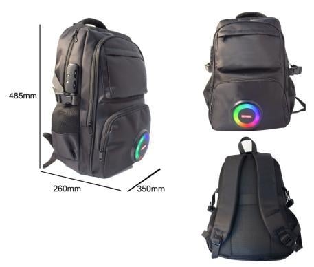 Rucsac multifuncțional cu difuzor Bluetooth și baterie încorporată - Bluetooth 5.3, 10W, 2000–4000mAh, 40Hz–20kHz, SNR ≥85dB