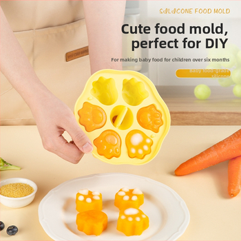 Silikónová forma na detské jedlá na parenie a pečenie – potravinárska kvalita, karikatúrny dizajn, nepravidelný tvar, rodinné použitie