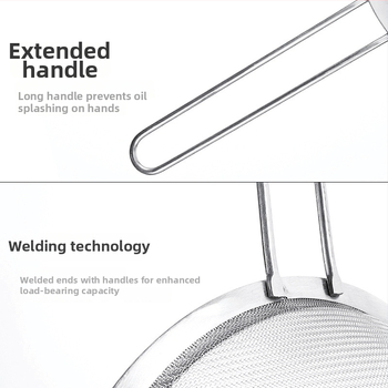 Nerezové sitko na múku s mriežkou, ručné, na odstraňovanie oleja a peny, filtr na sójové mlieko