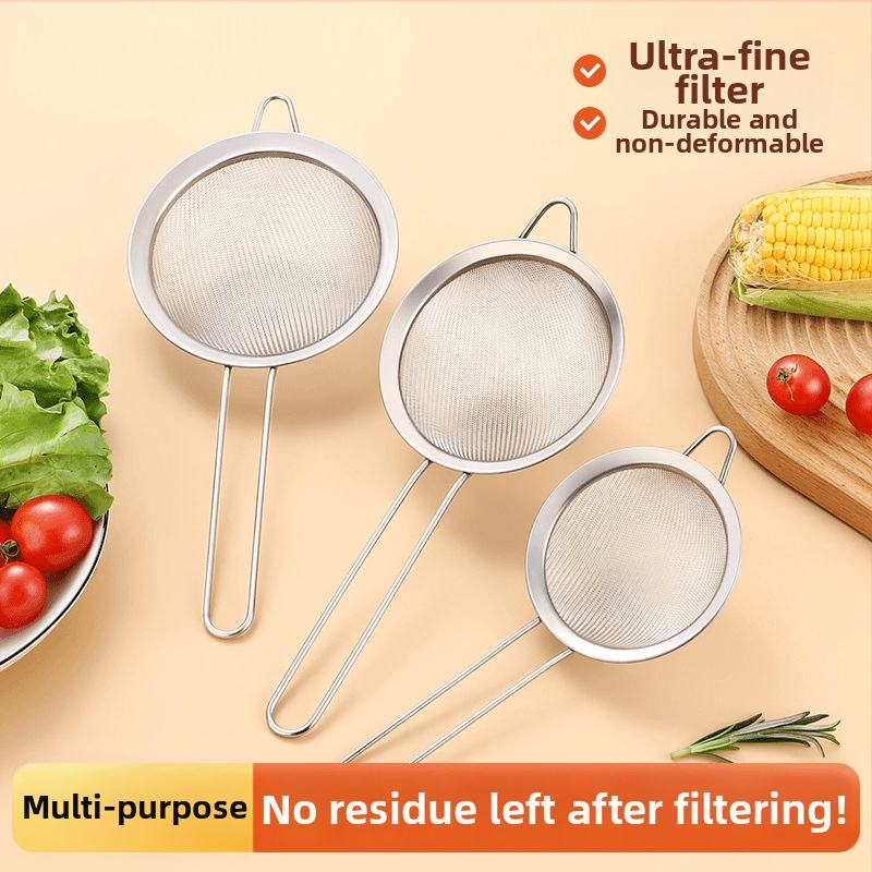 Nerezové sitko na múku s mriežkou, ručné, na odstraňovanie oleja a peny, filtr na sójové mlieko