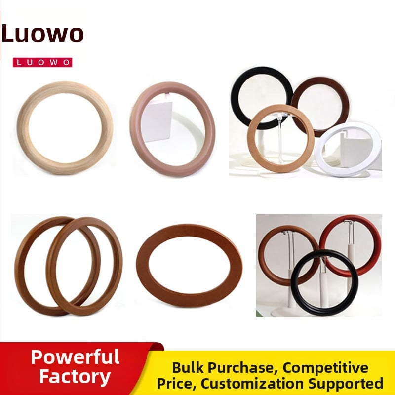 Πλεκτή τσάντα από μαλλί με ξύλινο δαχτυλίδι σε σχήμα κύκλου – εθνο-αγροτικό στυλ