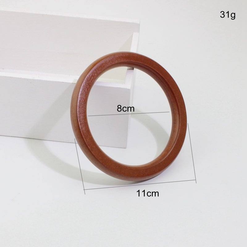 Πλεκτή τσάντα από μαλλί με ξύλινο δαχτυλίδι σε σχήμα κύκλου – εθνο-αγροτικό στυλ
