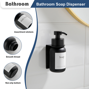 Zidni stakleni dozator tekućine (prazna boca) za šampon, gel za tuširanje i sredstvo za dezinfekciju ruku — luksuzan kupaonski dodatak