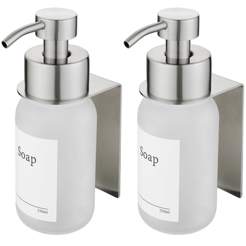 Zidni stakleni dozator tekućine (prazna boca) za šampon, gel za tuširanje i sredstvo za dezinfekciju ruku — luksuzan kupaonski dodatak