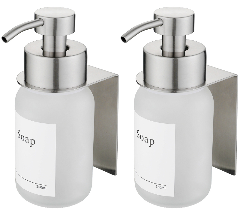 Zidni stakleni dozator tekućine (prazna boca) za šampon, gel za tuširanje i sredstvo za dezinfekciju ruku — luksuzan kupaonski dodatak