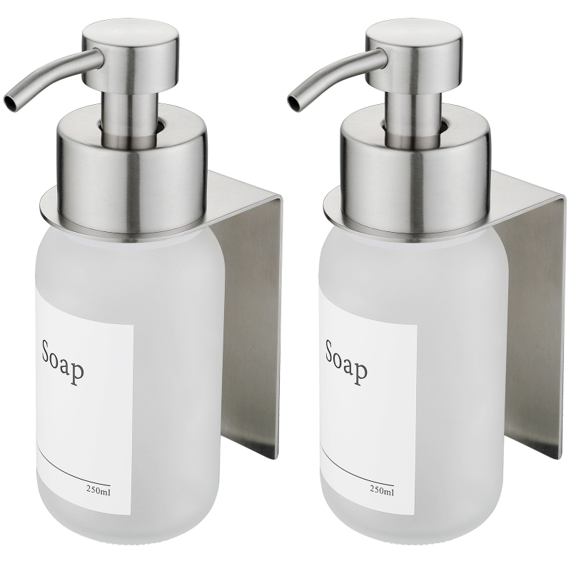 Zidni stakleni dozator tekućine (prazna boca) za šampon, gel za tuširanje i sredstvo za dezinfekciju ruku — luksuzan kupaonski dodatak