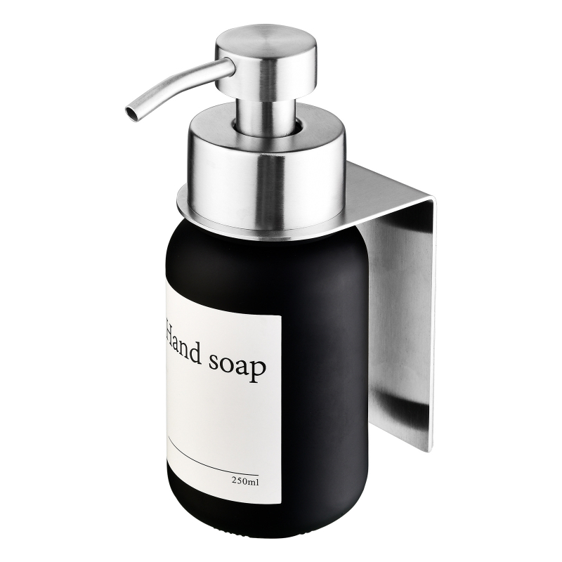 Zidni stakleni dozator tekućine (prazna boca) za šampon, gel za tuširanje i sredstvo za dezinfekciju ruku — luksuzan kupaonski dodatak