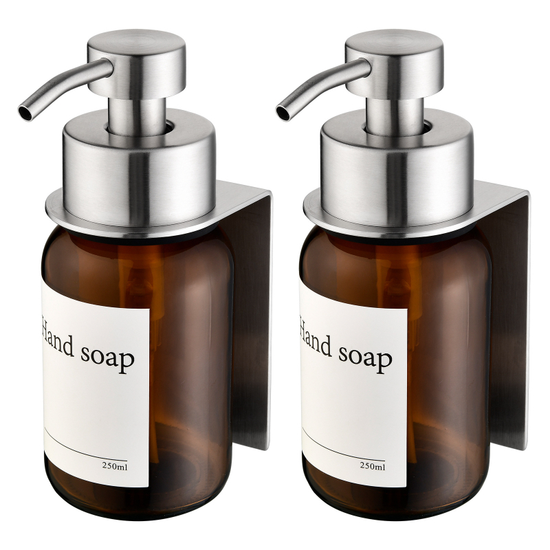 Zidni stakleni dozator tekućine (prazna boca) za šampon, gel za tuširanje i sredstvo za dezinfekciju ruku — luksuzan kupaonski dodatak